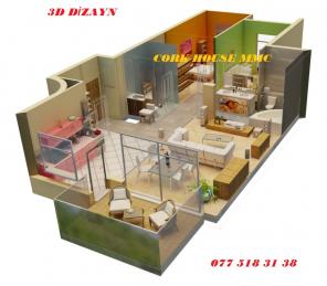 Cork House MMC de 3D interyer dizayni